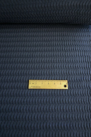 Lightning Jacquard - Cotton Knit | Classic Navy (LAST CUT 1.9M)