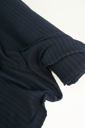 Lightning Jacquard - Cotton Knit | Classic Navy (LAST CUT 1.9M)
