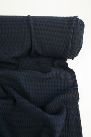 Lightning Jacquard - Cotton Knit | Classic Navy (LAST CUT 1.9M)