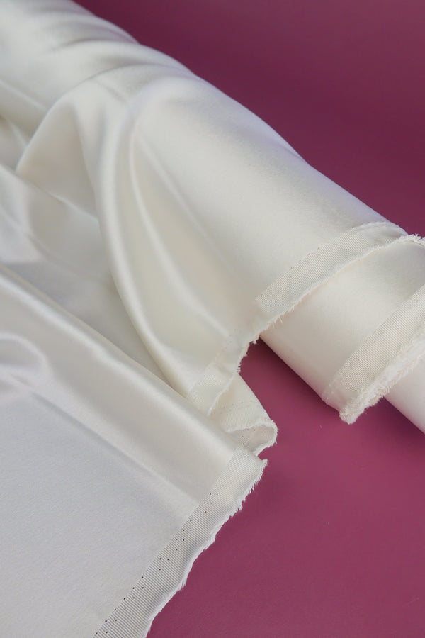 Satin Back Crepe | Snow #2 (LAST CUT - 2.1M)