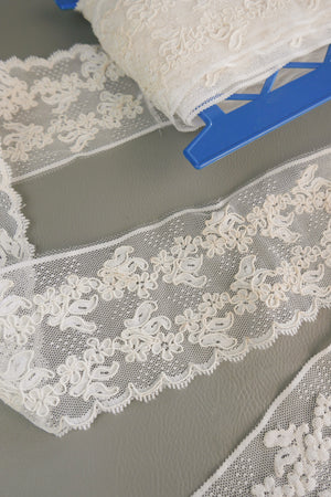 #78 Archival Corded Lace - 9cm | Off-White