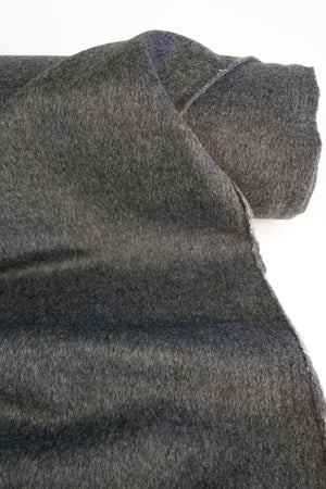Boiled Wool Cashmere Coating | Charcoal