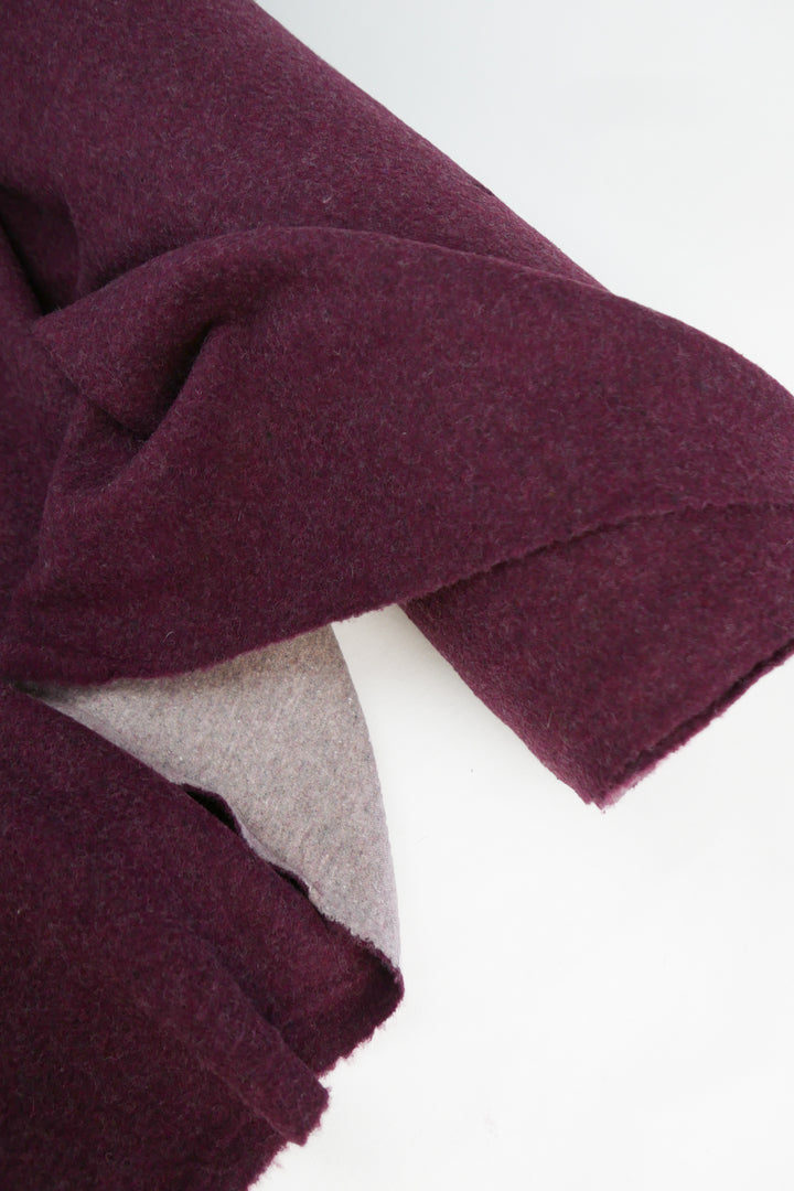 Giulia - Double Faced Boiled Wool | Berry