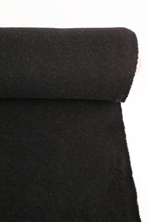 Giulia - Double Faced Boiled Wool | Charcoal