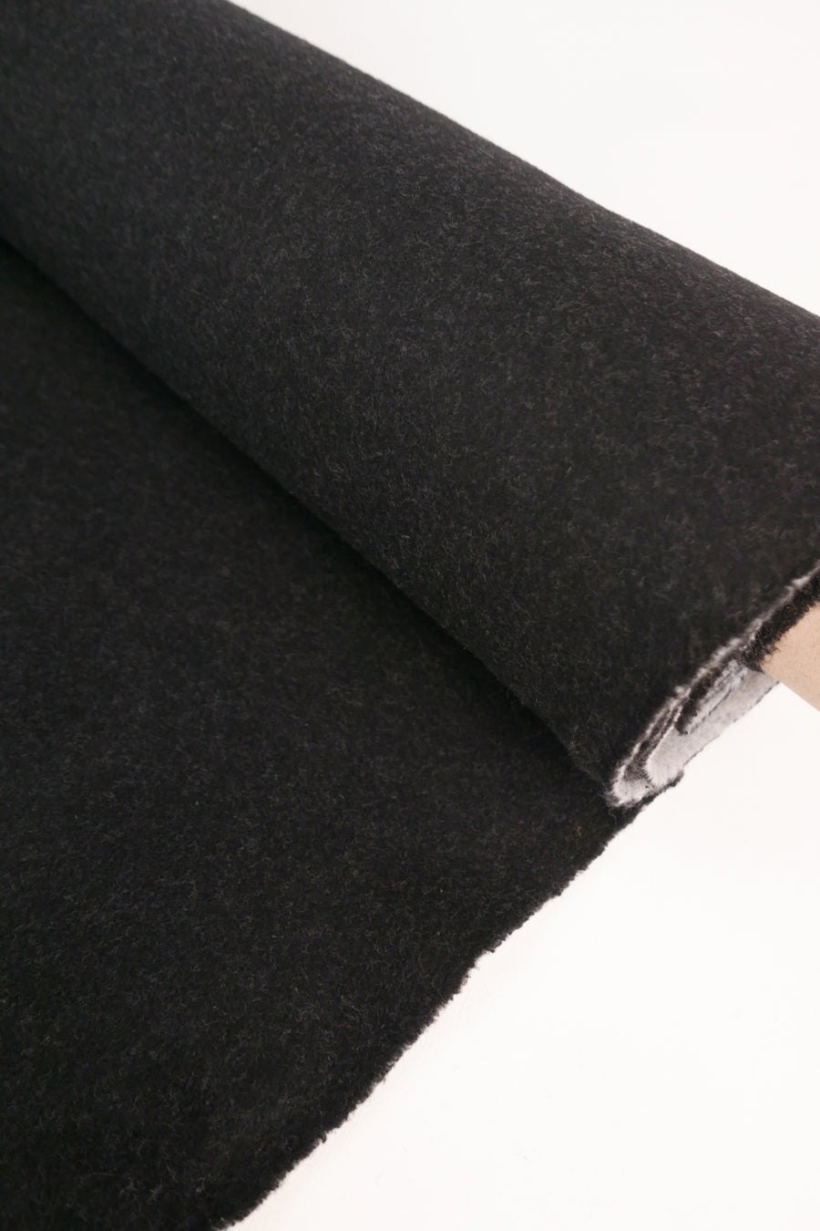 Giulia - Double Faced Boiled Wool | Charcoal