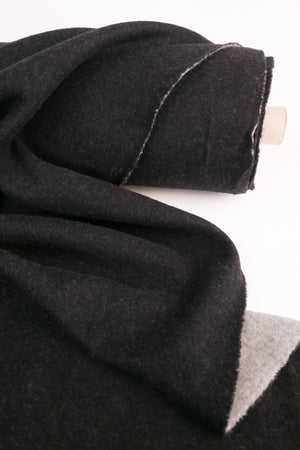Giulia - Double Faced Boiled Wool | Charcoal