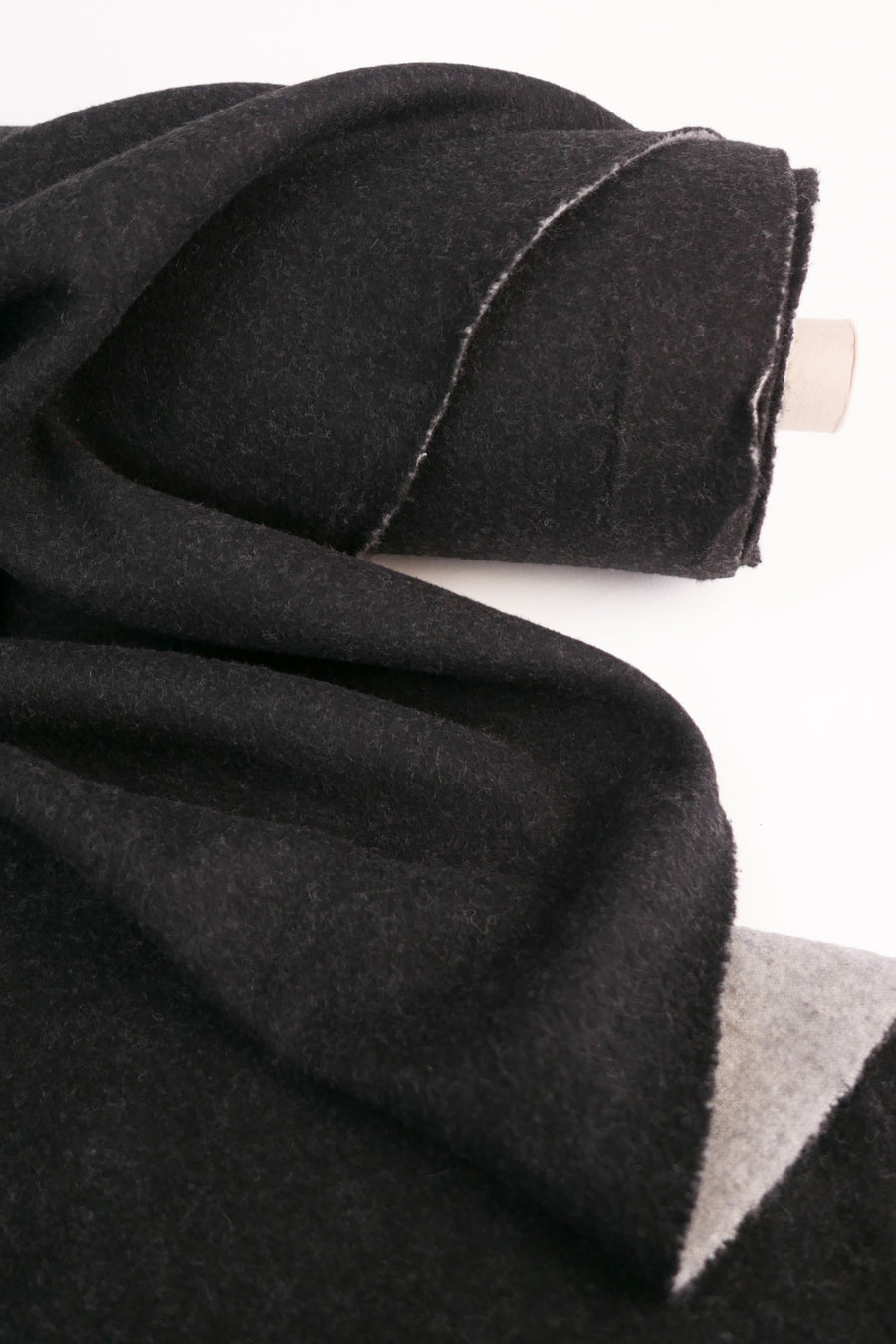 Giulia - Double Faced Boiled Wool | Charcoal