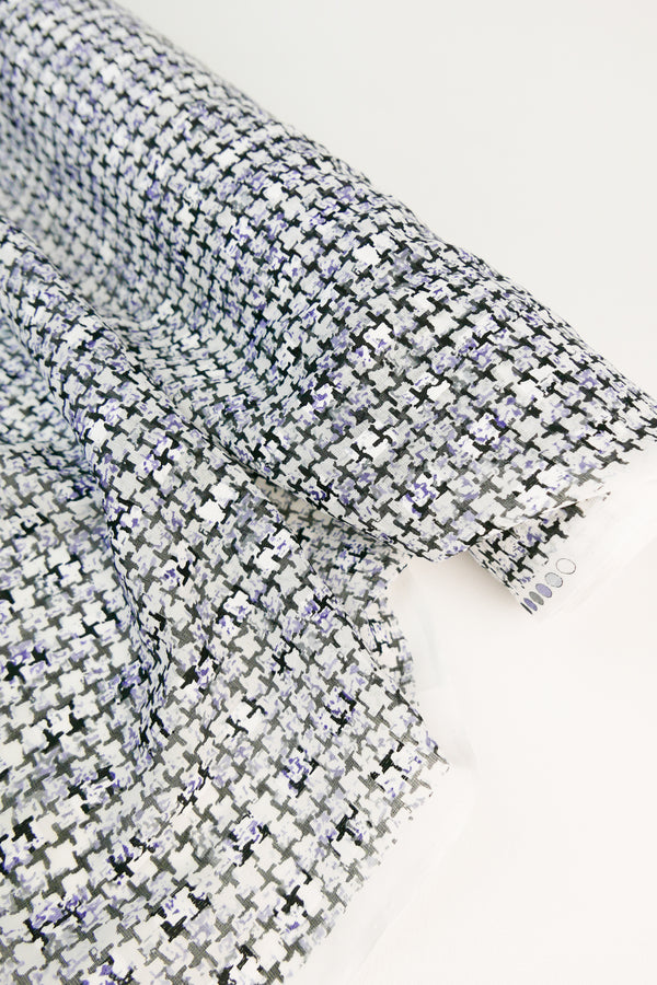 Yuzu - Japanese Cut Jaquard Devoré | Indigo #4