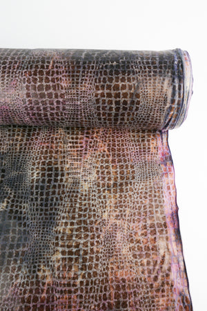 Aguilera - Crocodile Faux Suede | Violet