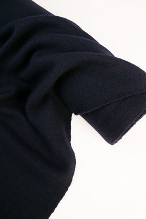 Antonio - Double Crepe Boiled Wool | Deep Navy