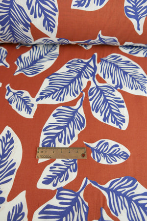 Spring Leaves - Printed Cotton | Terracotta
