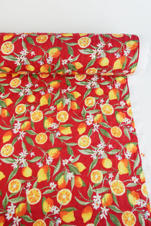 Limonata - Linen Cotton Seersucker | Scarlet
