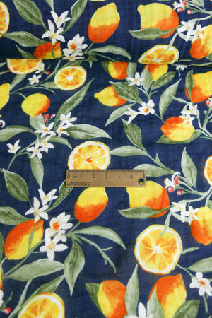 Limonata - Linen Cotton Seersucker | Navy