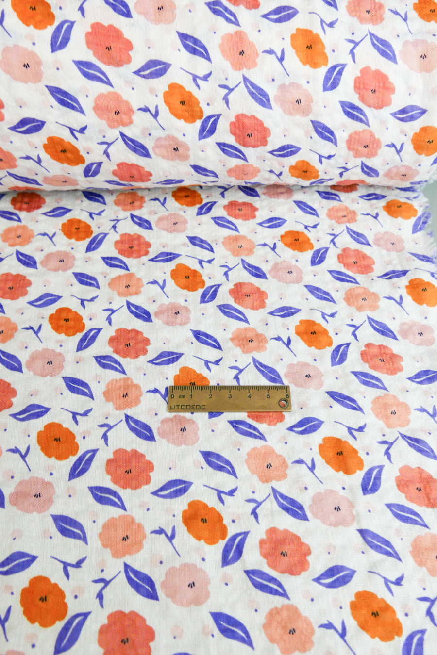 Kate - Linen Cotton Seersucker | Tangerine