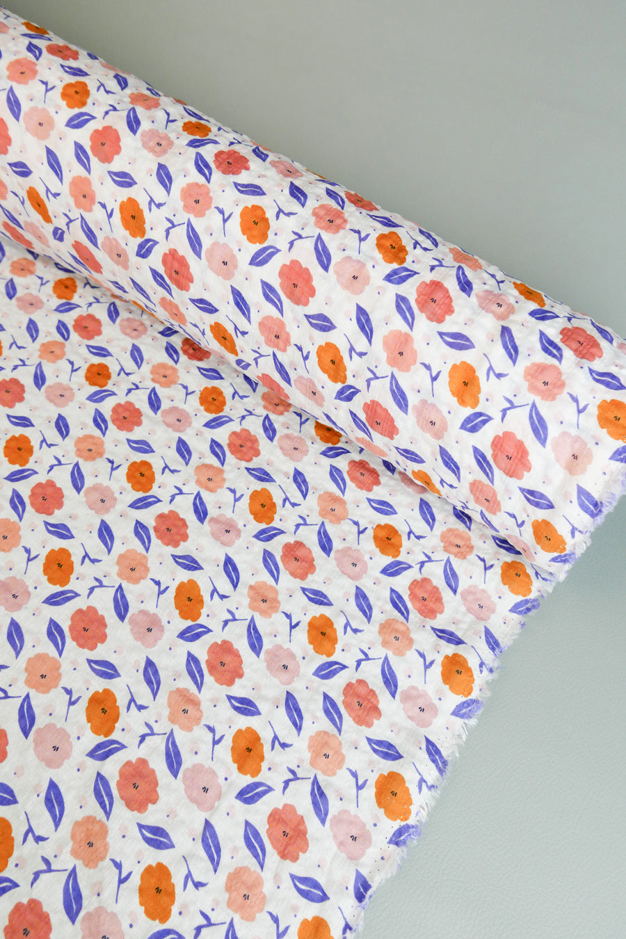 Kate - Linen Cotton Seersucker | Tangerine