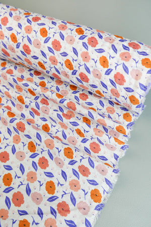 Kate - Linen Cotton Seersucker | Tangerine
