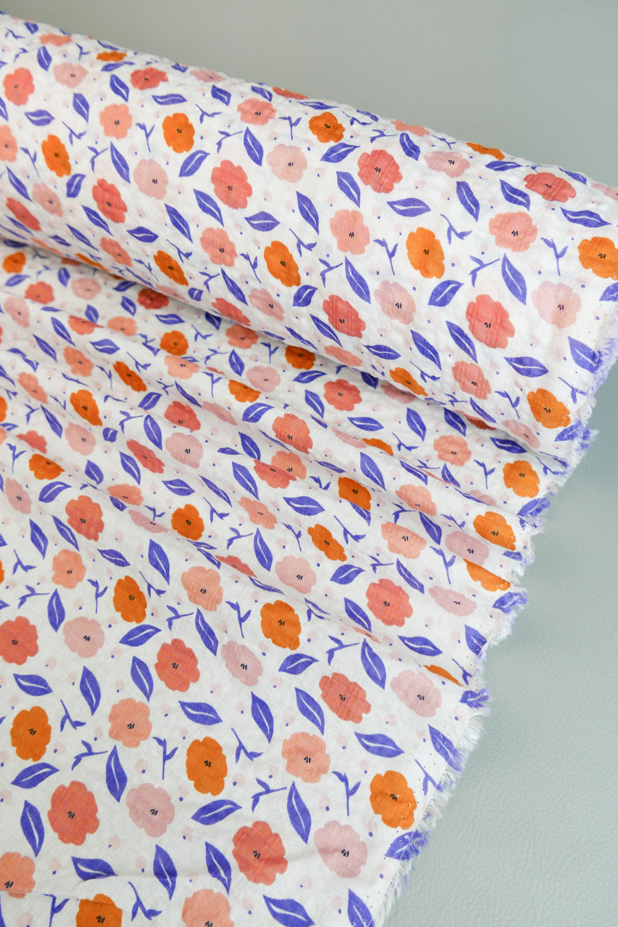 Kate - Linen Cotton Seersucker | Tangerine