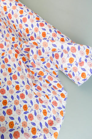 Kate - Linen Cotton Seersucker | Tangerine