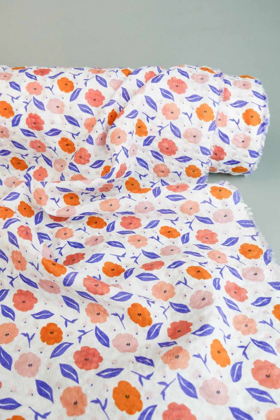 Kate - Linen Cotton Seersucker | Tangerine