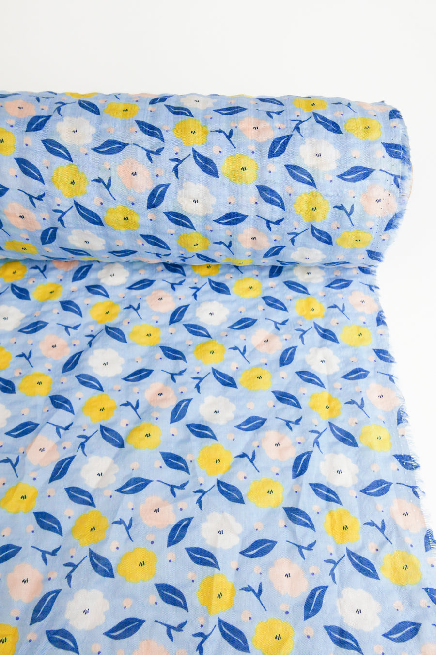 Kate - Linen Cotton Seersucker | Sky Blue