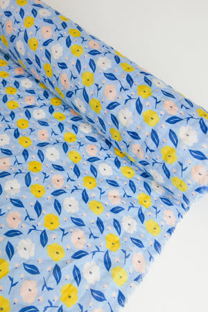 Kate - Linen Cotton Seersucker | Sky Blue