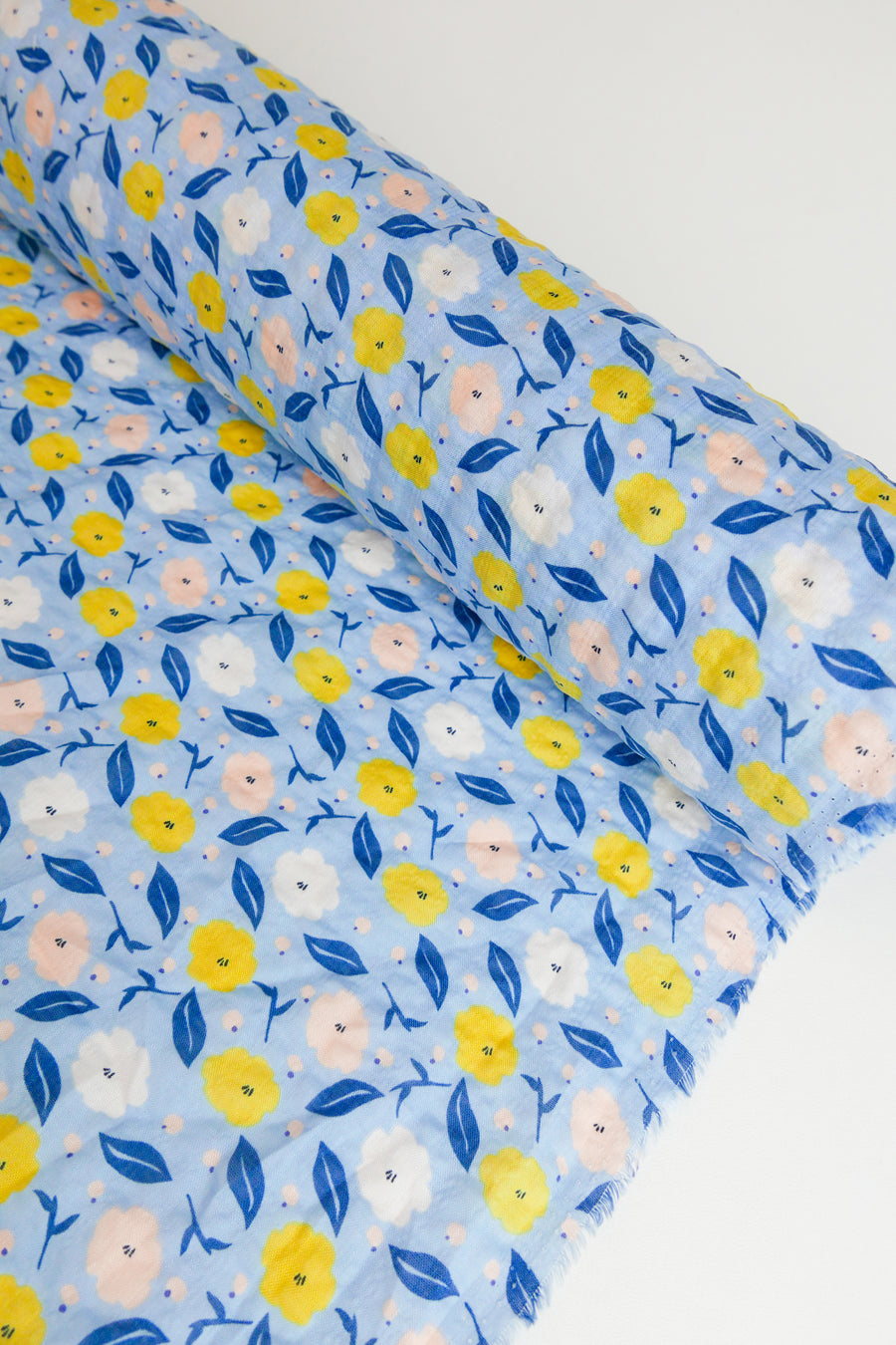 Kate - Linen Cotton Seersucker | Sky Blue