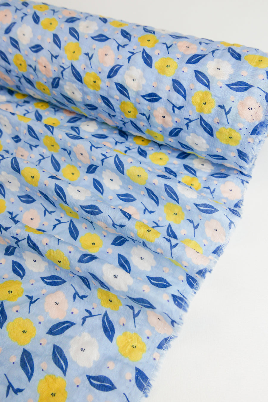 Kate - Linen Cotton Seersucker | Sky Blue