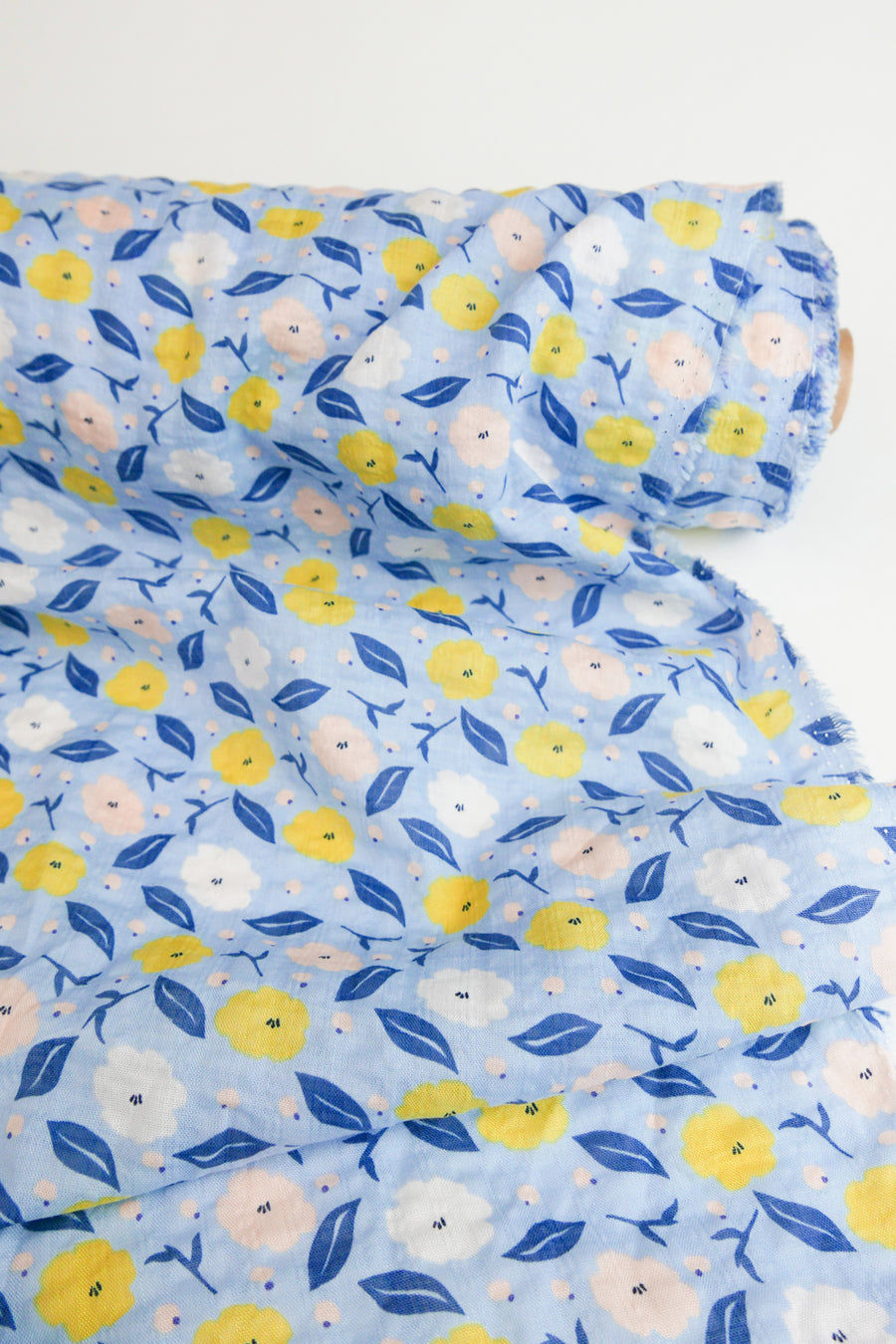 Kate - Linen Cotton Seersucker | Sky Blue