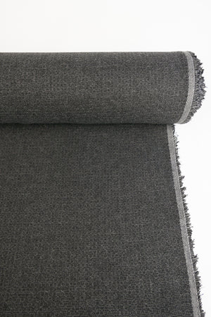 Navigli - Italian Wool Flannel Jacquard | Charcoal