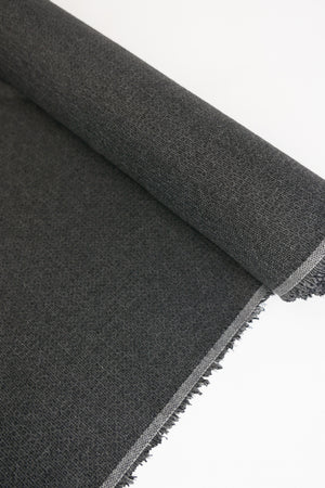 Navigli - Italian Wool Flannel Jacquard | Charcoal