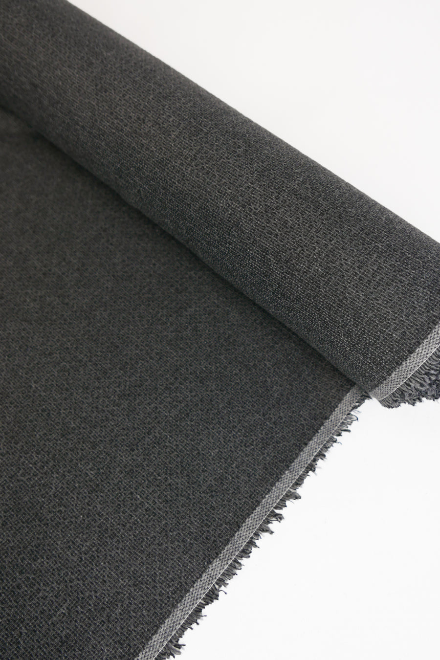 Navigli - Italian Wool Flannel Jacquard | Charcoal