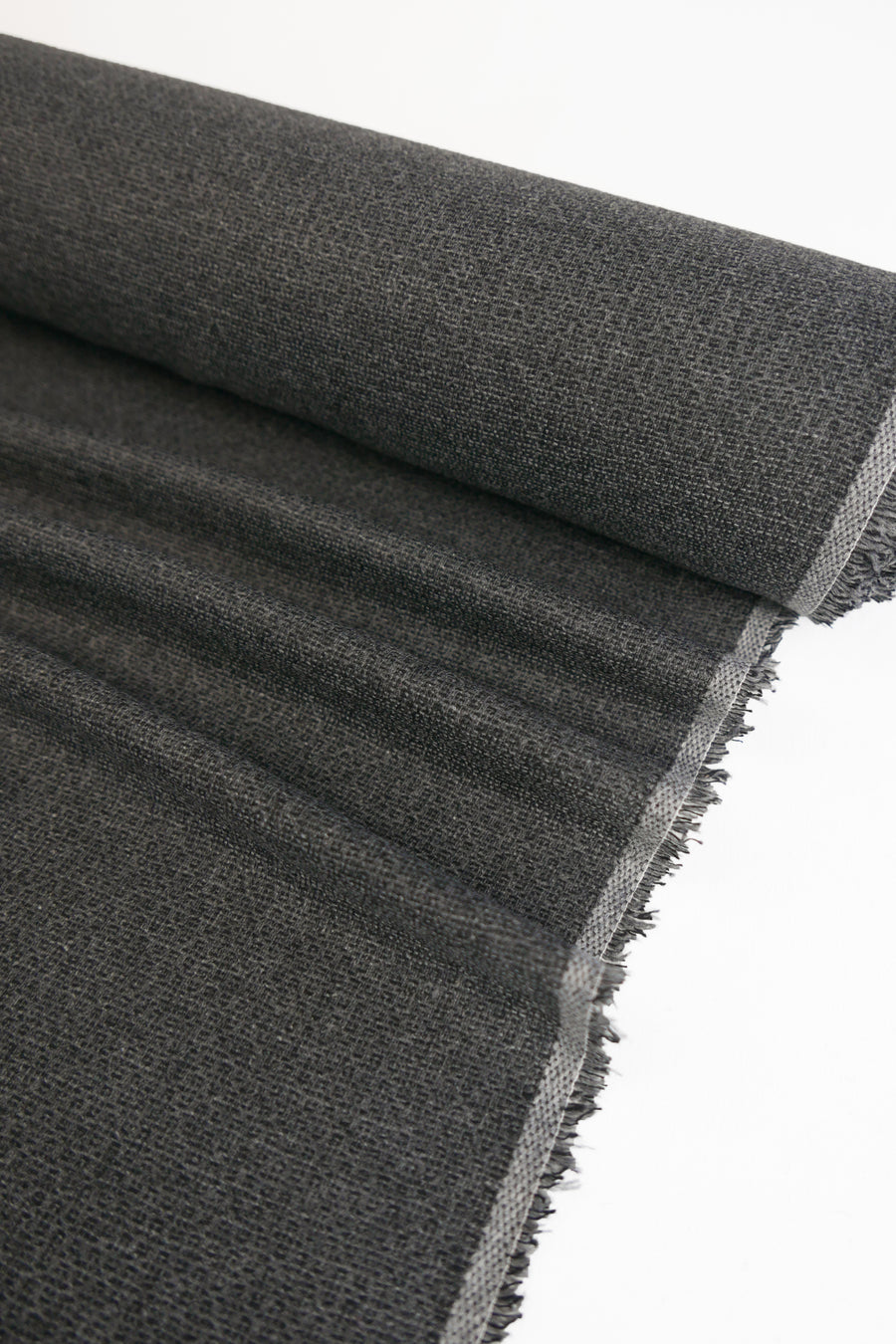 Navigli - Italian Wool Flannel Jacquard | Charcoal