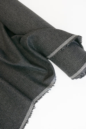 Navigli - Italian Wool Flannel Jacquard | Charcoal