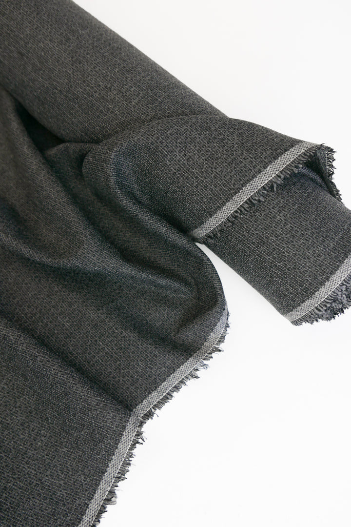 Navigli - Italian Wool Flannel Jacquard | Charcoal