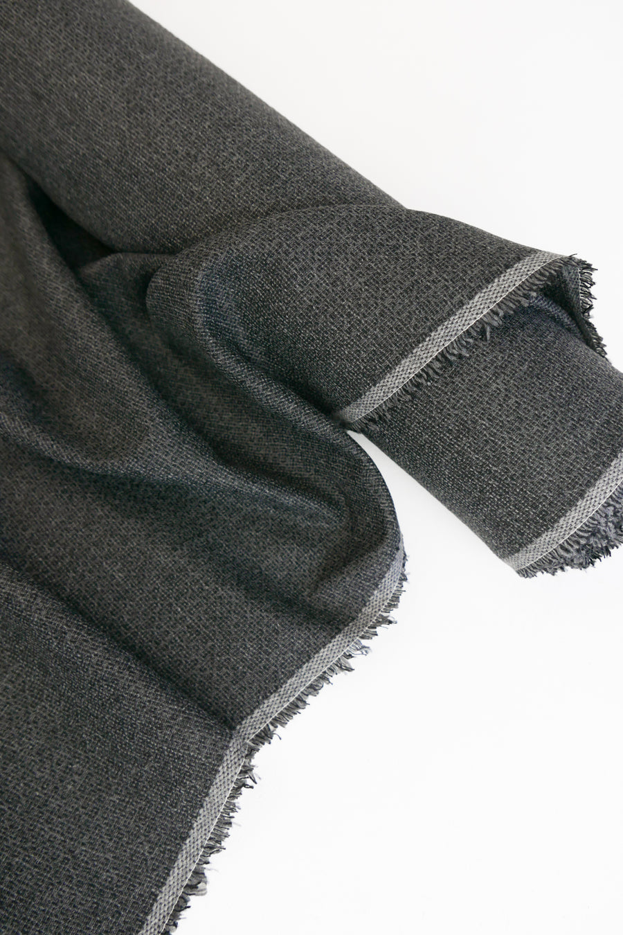 Navigli - Italian Wool Flannel Jacquard | Charcoal