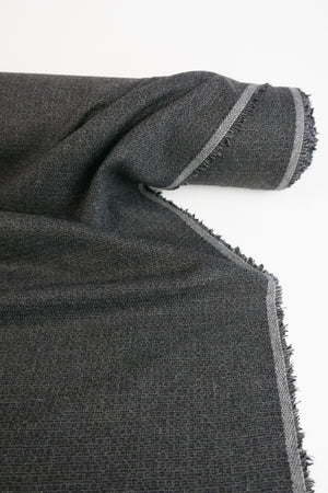 Navigli - Italian Wool Flannel Jacquard | Charcoal