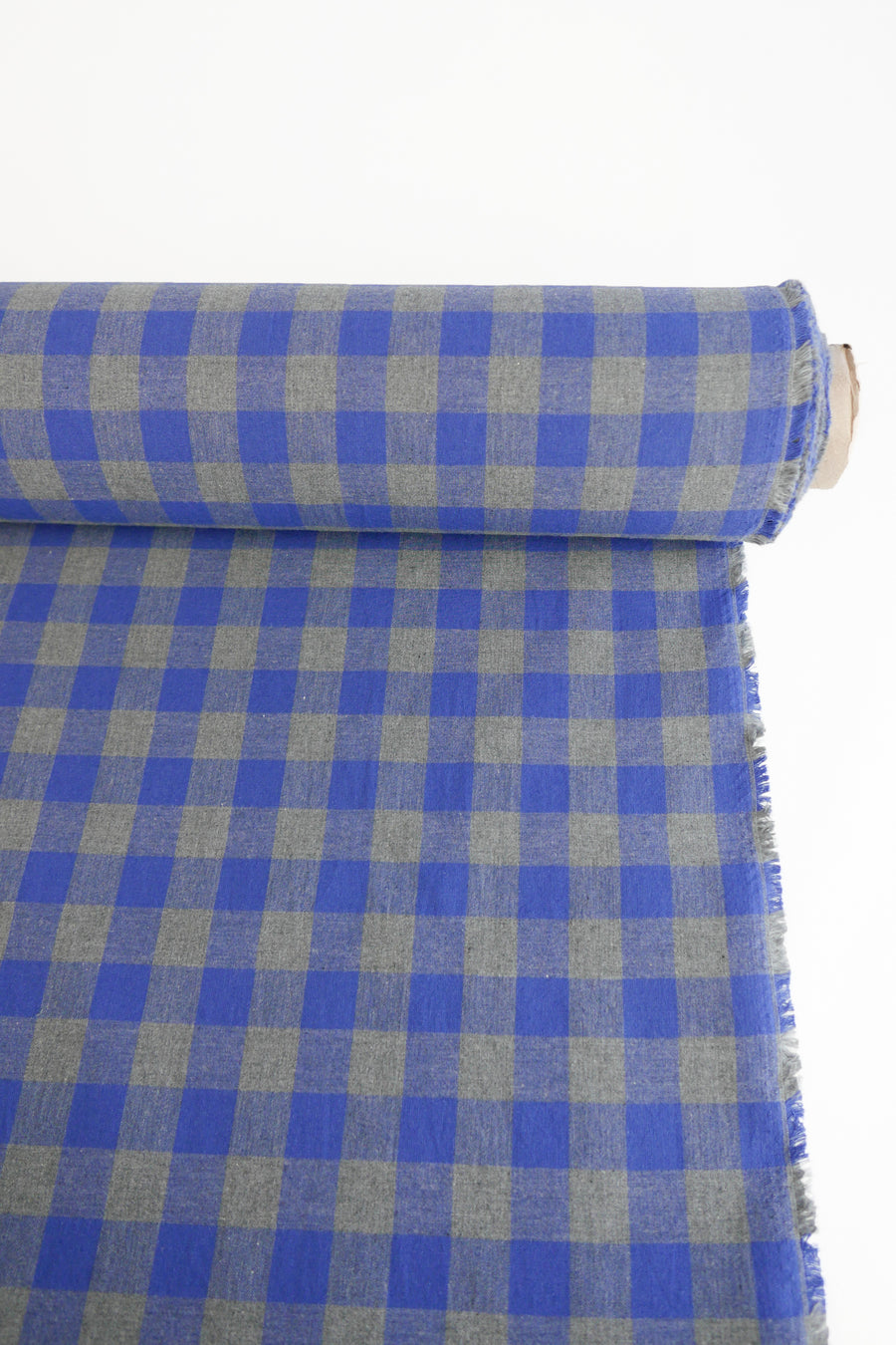 Buffalo Check - Linen Cotton | Stone Blue