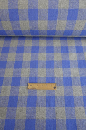 Buffalo Check - Linen Cotton | Stone Blue