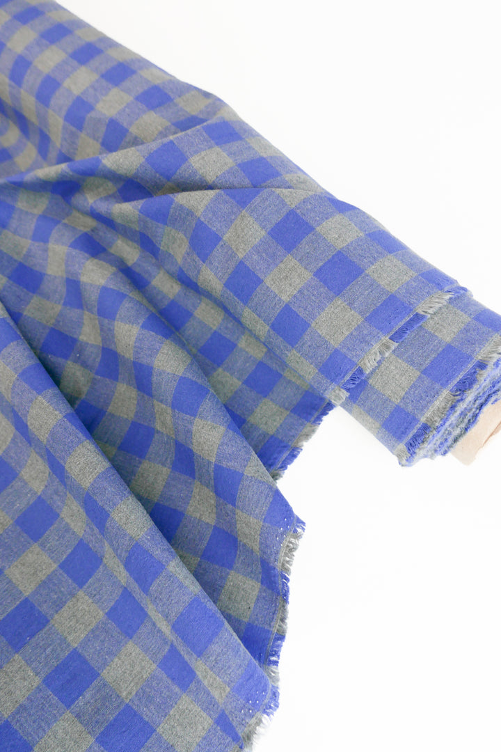 Buffalo Check - Linen Cotton | Stone Blue