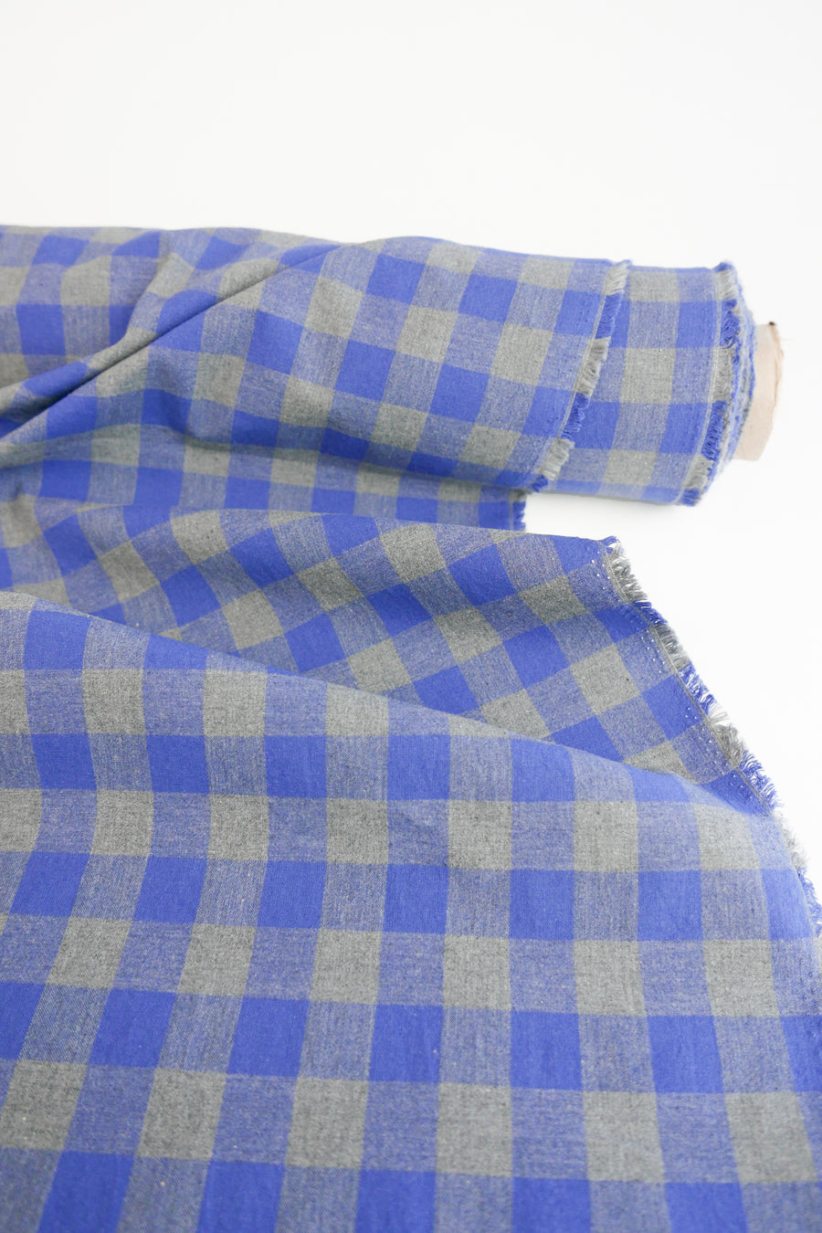 Buffalo Check - Linen Cotton | Stone Blue