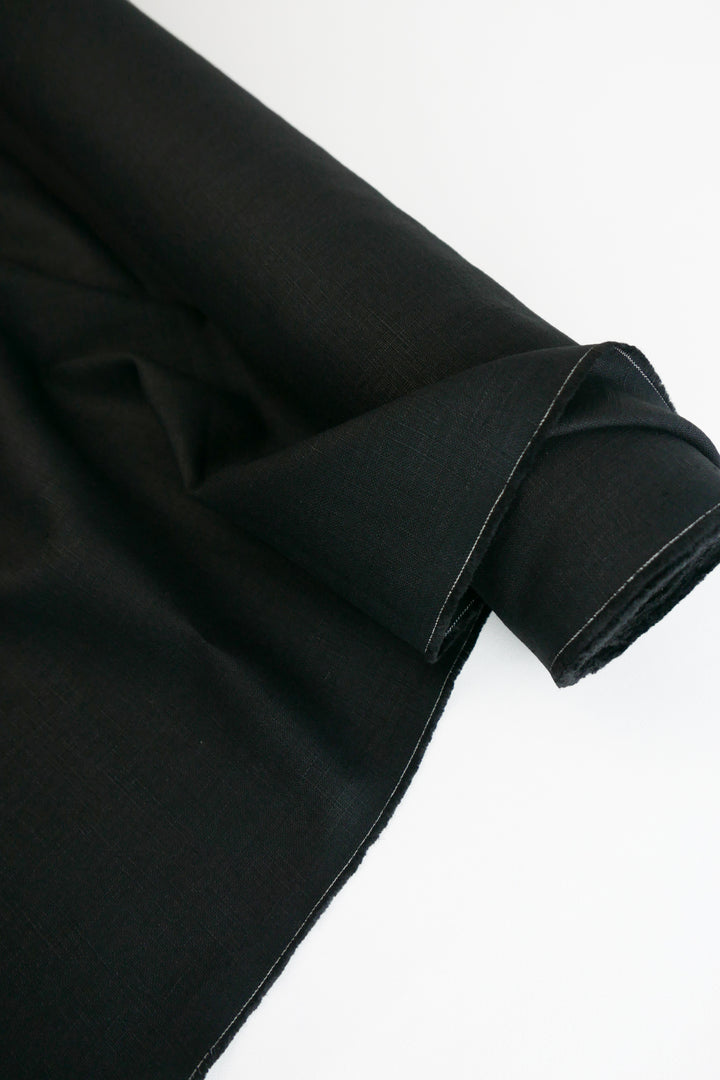 Jack - Italian Crosshatch Linen | Black