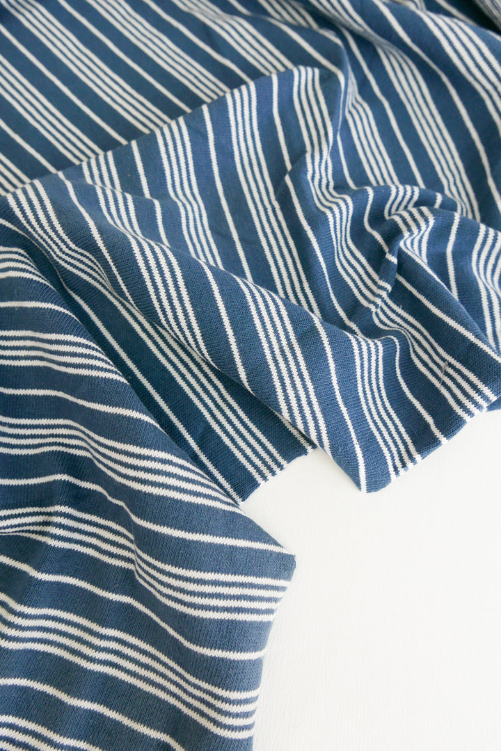 Nautical Stripe - Australian Knit | Stone Blue