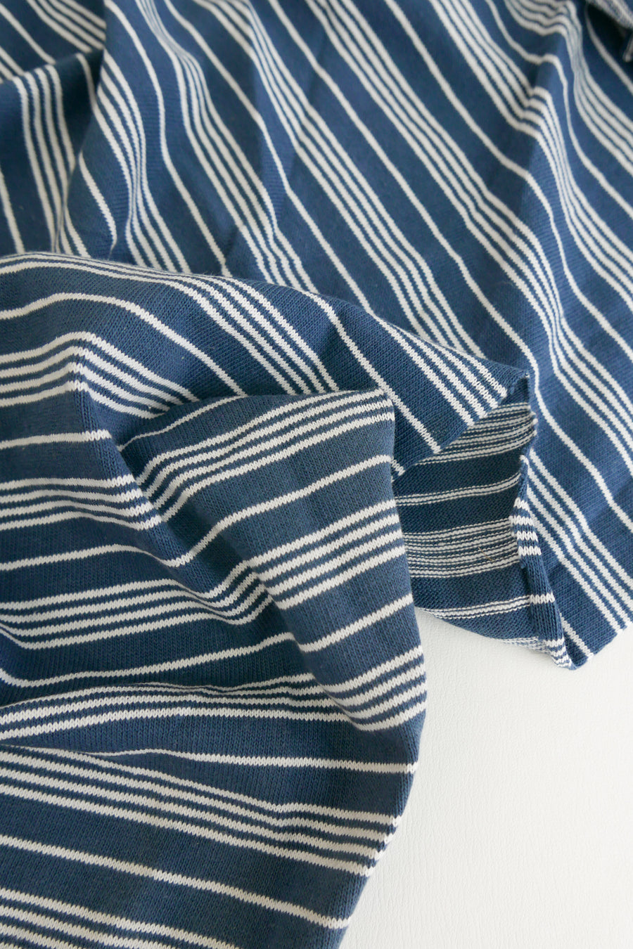 Nautical Stripe - Australian Knit | Stone Blue