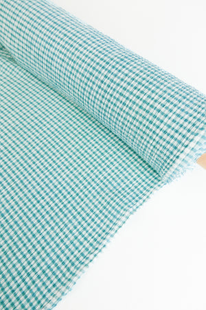 Sophie - Pleated Gingham | Aqua