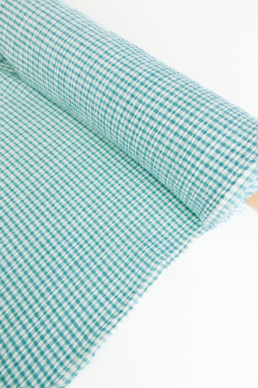 Sophie - Pleated Gingham | Aqua