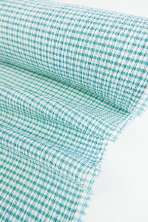 Sophie - Pleated Gingham | Aqua