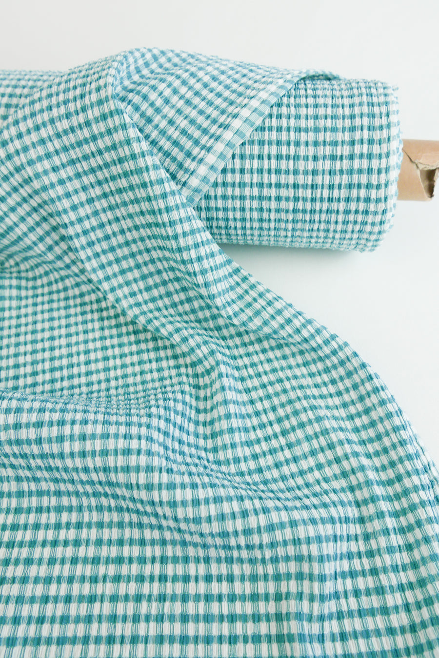 Sophie - Pleated Gingham | Aqua