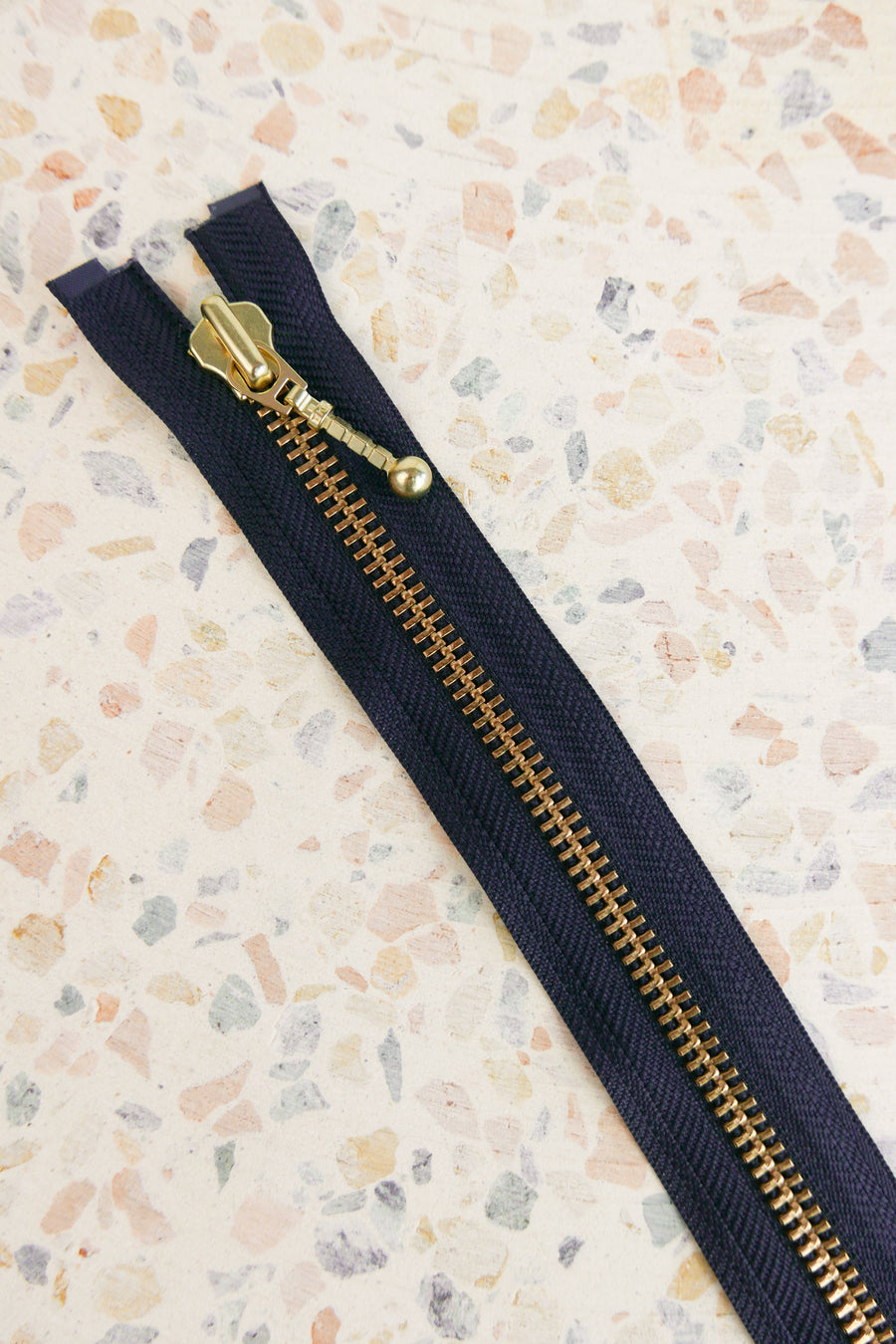 YKK 90cm Metal Zip With Toggle | Indigo