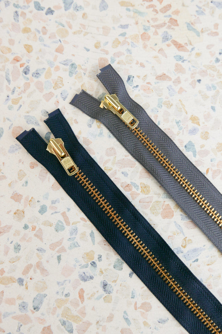 YKK 60cm Metal Zip | Indigo & Ash