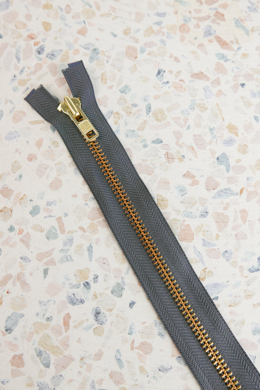YKK 60cm Metal Zip | Indigo & Ash